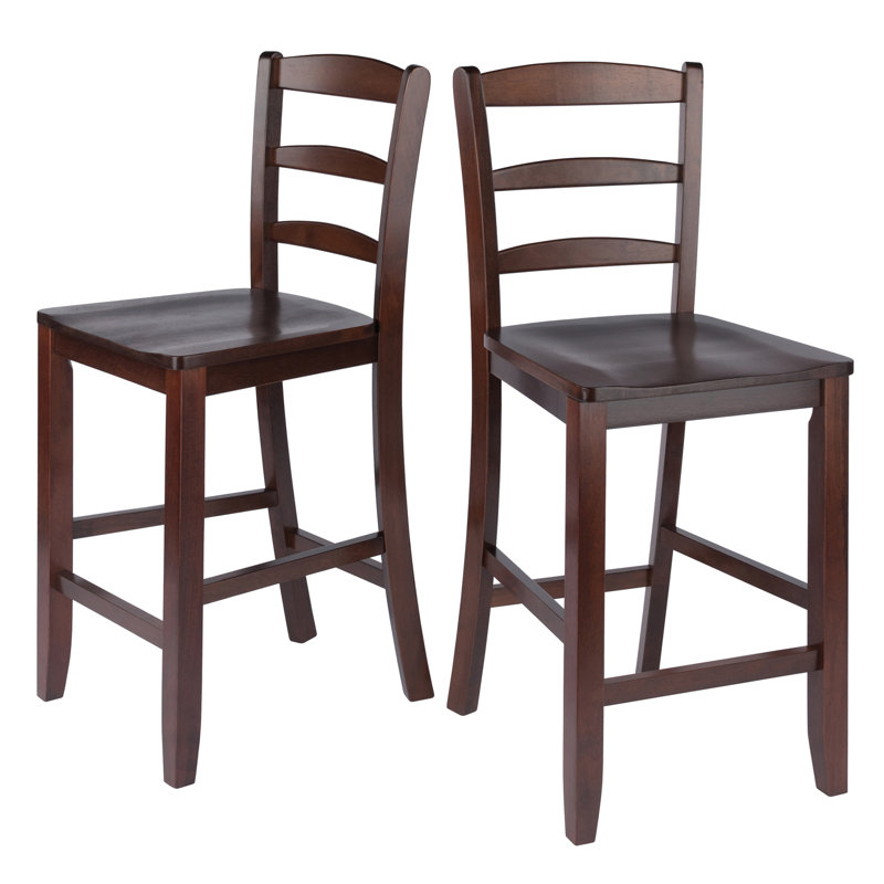 Tabouret de bar et de comptoir en bois massif Irieana, Tabouret de comptoir (assise de 24 po de hauteur)