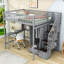  Lit mezzanine en bois avec tiroirs, bureau, armoire et tablettes de rangement Kuster-147961238-190467048