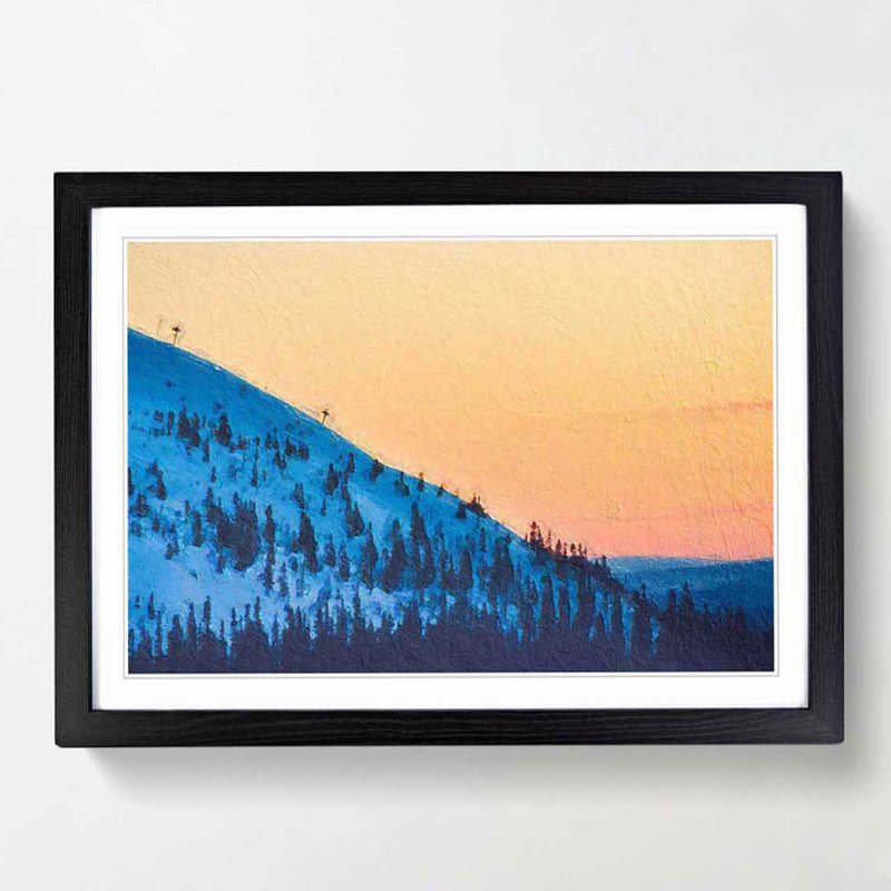 Hills of Trysil Norway - Picture Frame Painting Print, 48cm H x 65cm W x 2cm D, Black Framed
