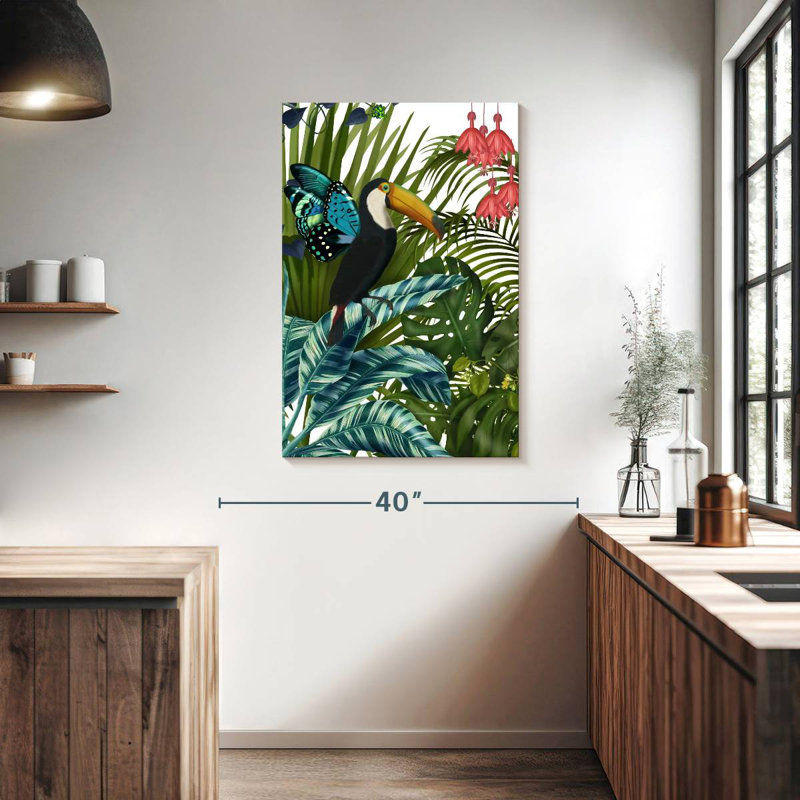Brampt Toucan In Tropical Forest I, 39" H x 26" W