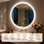 Round Lighted Wall Mounted Bathroom Mirror-1381040259