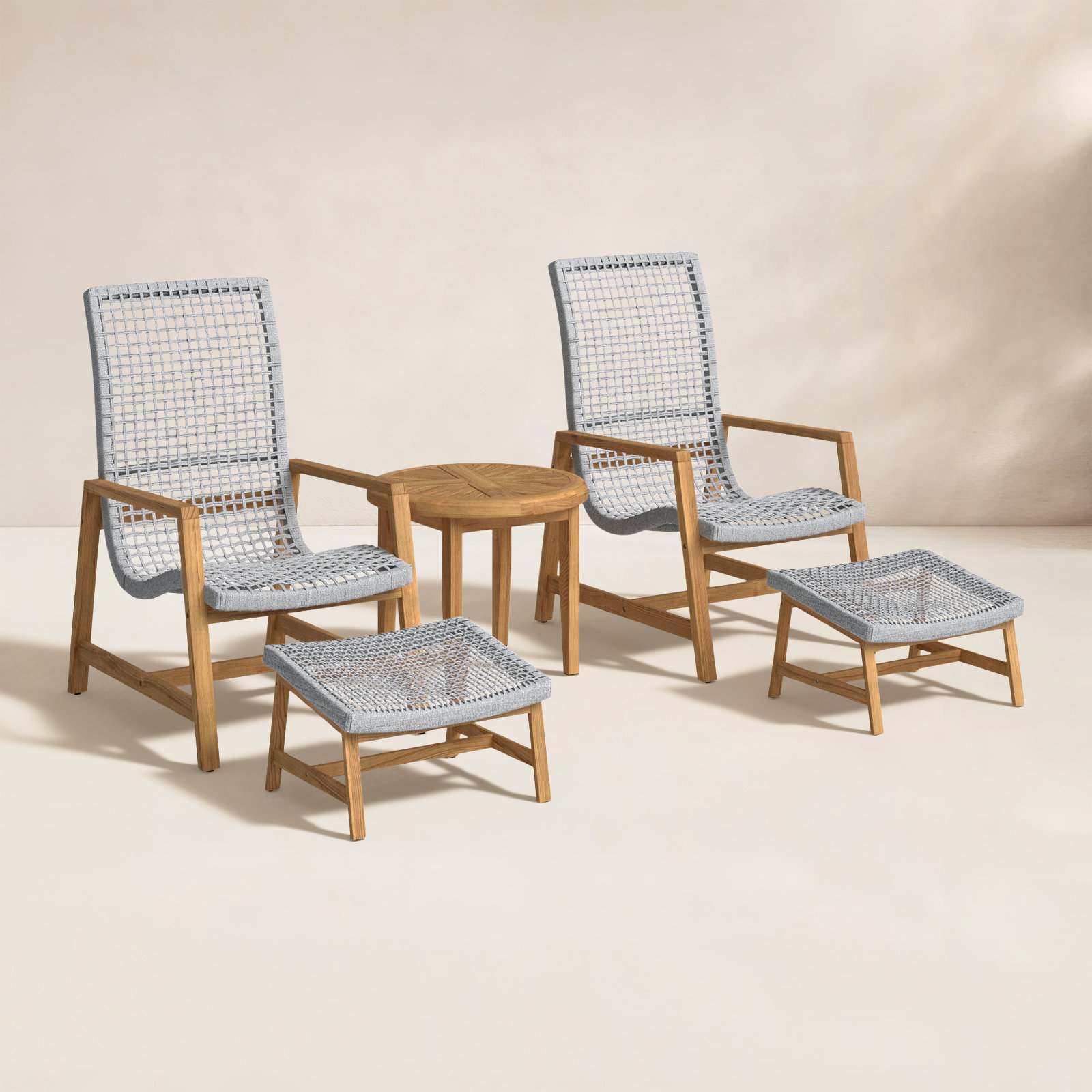 Demetri Teak 2 - Person Patio Conversation Set
