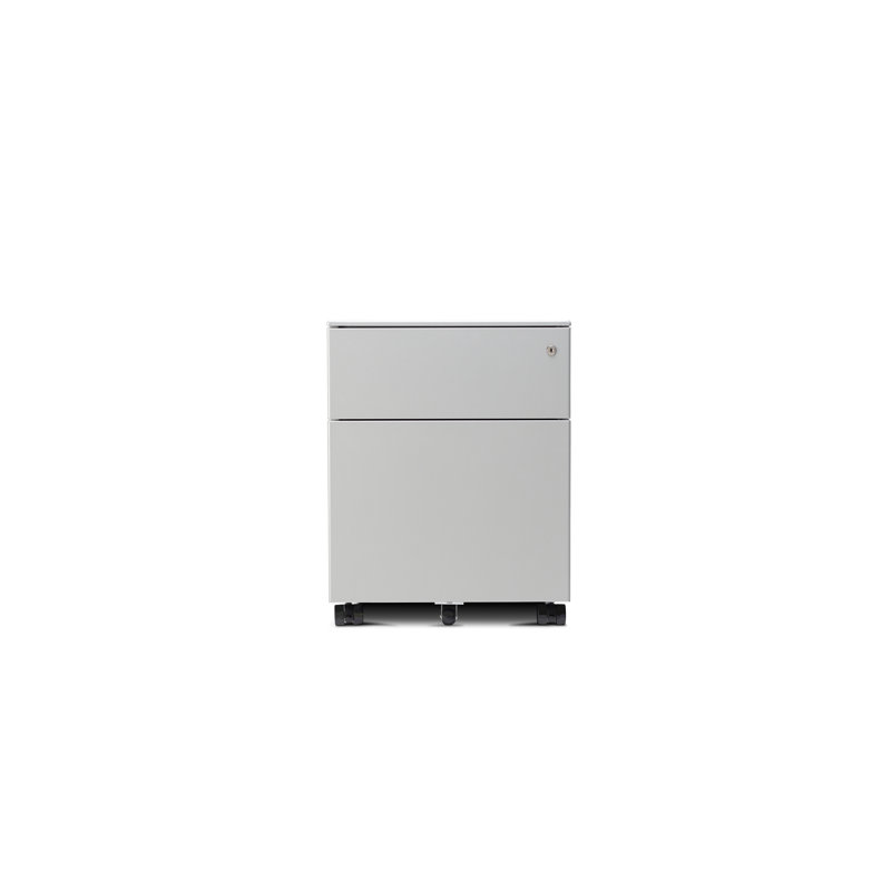 Trudeau 422cm Wide 2 -Drawer Mobile Steel File Cabinet, Silver