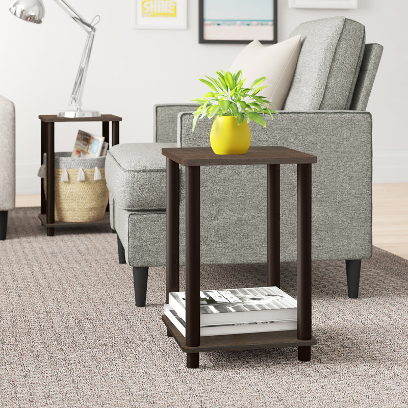Ensemble de tables de bout avec rangement Yreka, Noyer, Brun