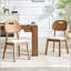Chaise en bois de noyer massif avec siège en polyuréthane blanc - dossier creux (ensemble de 2)-647795087