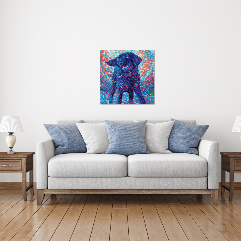 «Canines & Color» par Iris Scott - Impression sur toile tendue sur châssis, H 18 po x l 18 po x P 1,5 po, Toile tendue