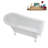 58" Streamlin Clawfoot Tub,Tray,Drain, Clawfeet-102219865-101628931