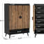 Armoire à chaussures en bois avec tablettes réglables et support inférieur ouvert, organisateur de rangement d'entrée de ferme moderne pour le couloir - finition brun rustique