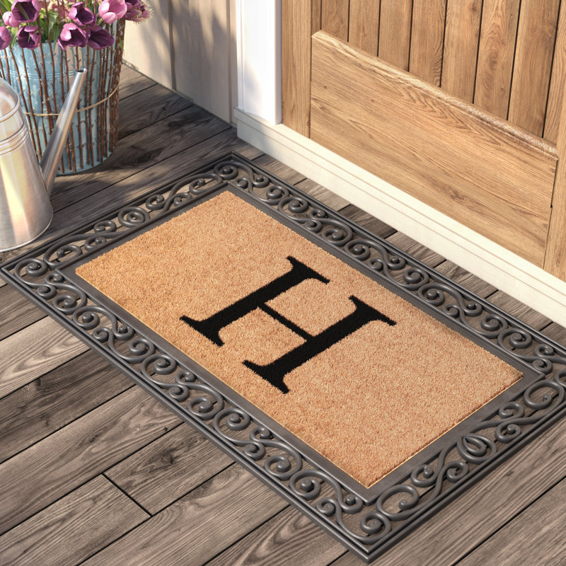 Tapis de porte d'extérieur antidérapant 36 po x 24 po Arijit, H