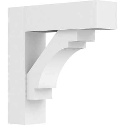 3"W x 14"D x 14"H Standard Merced Architectural Grade PVC Bracket with Block Ends