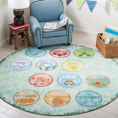 Bottisham Kids Playhouse 200 Performance Machine Washable Geometric Rug