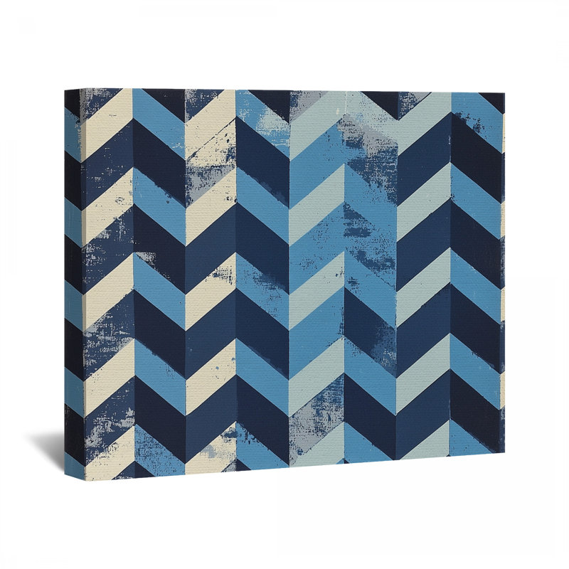 Chevron sur toile tendue - Décoration murale géométrique, H 11 po x l 14 po