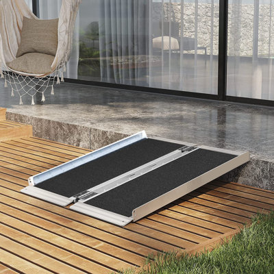 Rampe pliante avec tapis de sécurité antidérapant - 3 pi / 4 pi / 5 pi, capacité de 600 lb