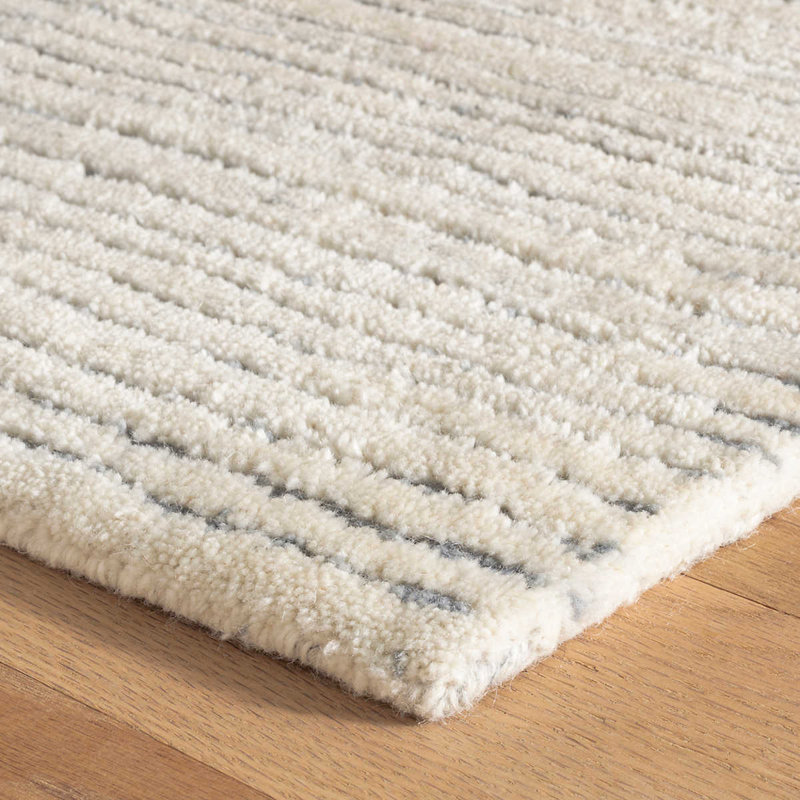 Avery Pewter Blue Hand Tufted Wool Rug, Rectangle 3' x 5'