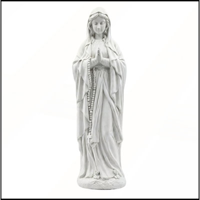 Statue de la Vierge Marie pour jardin, 76 cm, sculpture en magnésie résistante aux intempéries, décoration religieuse d'extérieur pour terrasse, pelouse ou jardin commémoratif.