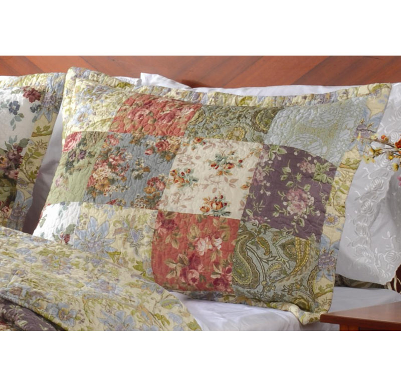 Taie décorative multicolore Greenland Home Fasion Blooming Prairie, 20 x 36, Vert / Beige / Orange, Roi