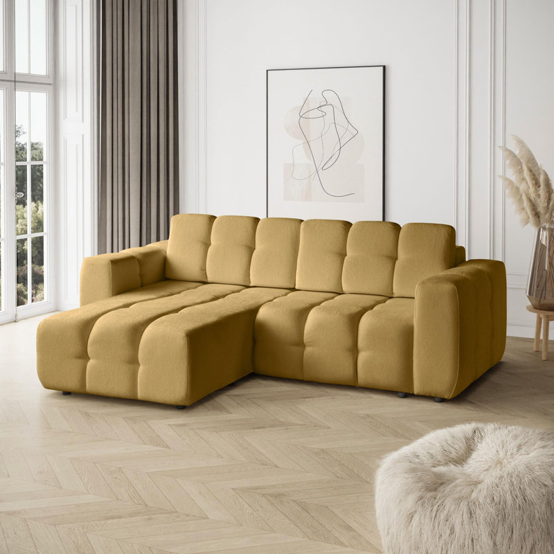 Bradd 4 Seater Sofa Bed, Yellow