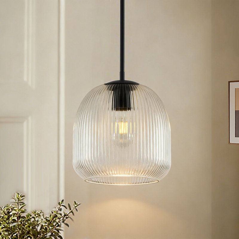 Luminaire suspendu simple 1 lumière, Noir mat