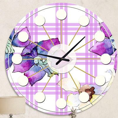 Horloge murale Floral Botanical Retro VII - Mid-Century