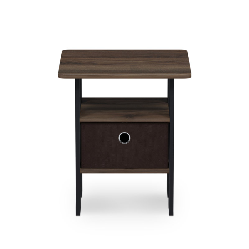 Kenton 15.5'' W Particle Board / Chipboard Nightstand, Walnut/Brown/Black