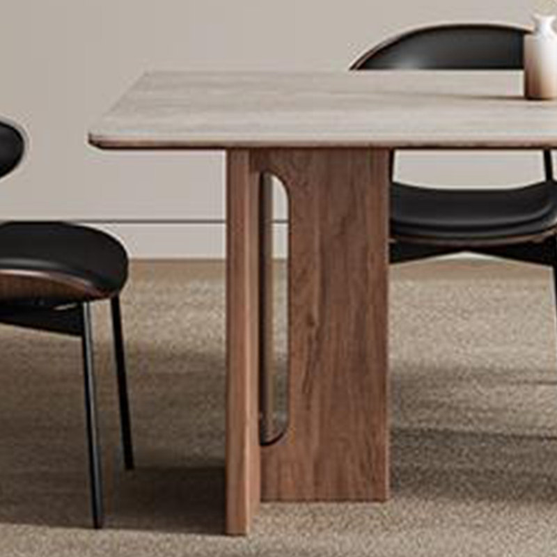 Sujit Solid Wood Base Dining Table, 29.5"H x 55.1"L x 31.4"W