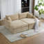 Canapé Minimalist en chenille double avec repose-pieds et coussins de dossier-398912730
