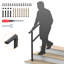 Rails à 3 marches pour les marches extérieures, rampes en fer forgé pour balustrade de porche, de terrasse et de balcon-116989347