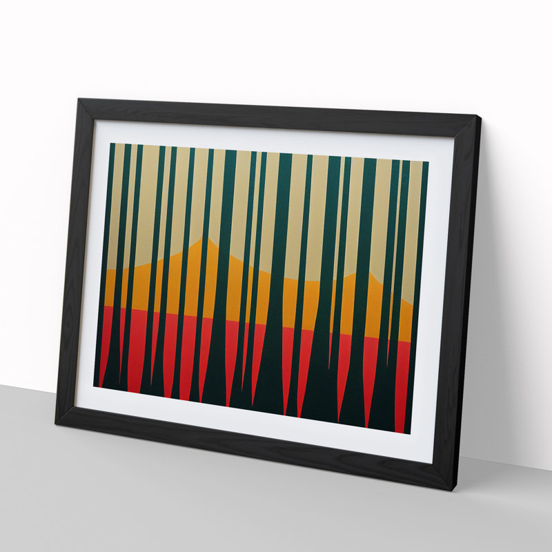 Forest Vol.4 Abstract - Single Picture Frame Print, 46cm H x 64cm W x 2cm D, Black