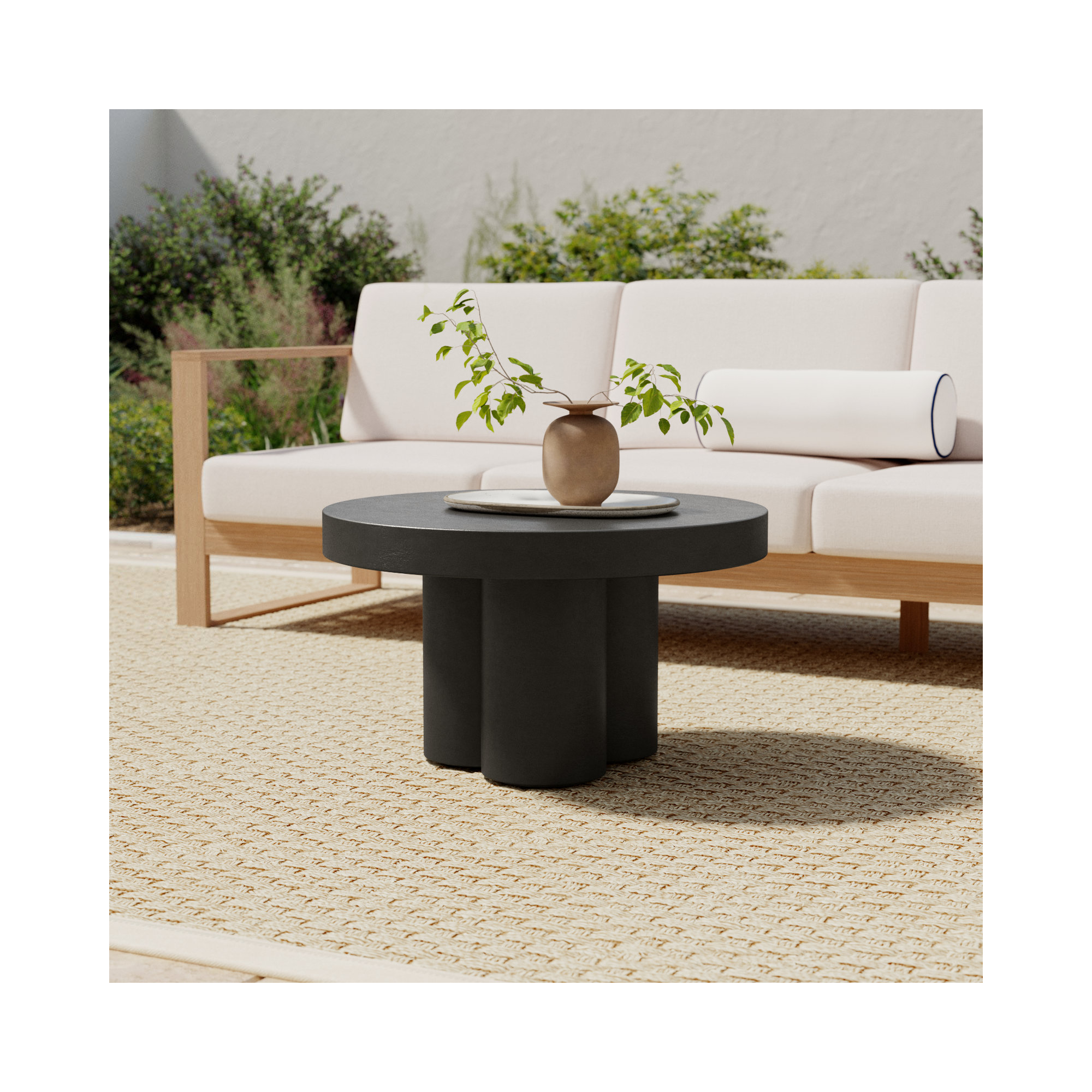 Kenneth Concrete Coffee Table, Black