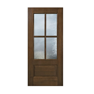 8'0 Tall 6-Lite Low-E Mahogany Prehung Wood Double Door Unit