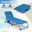 Chaise longue à 5 positions avec trou pour le visage et repose-pieds réglable Costway Blue
