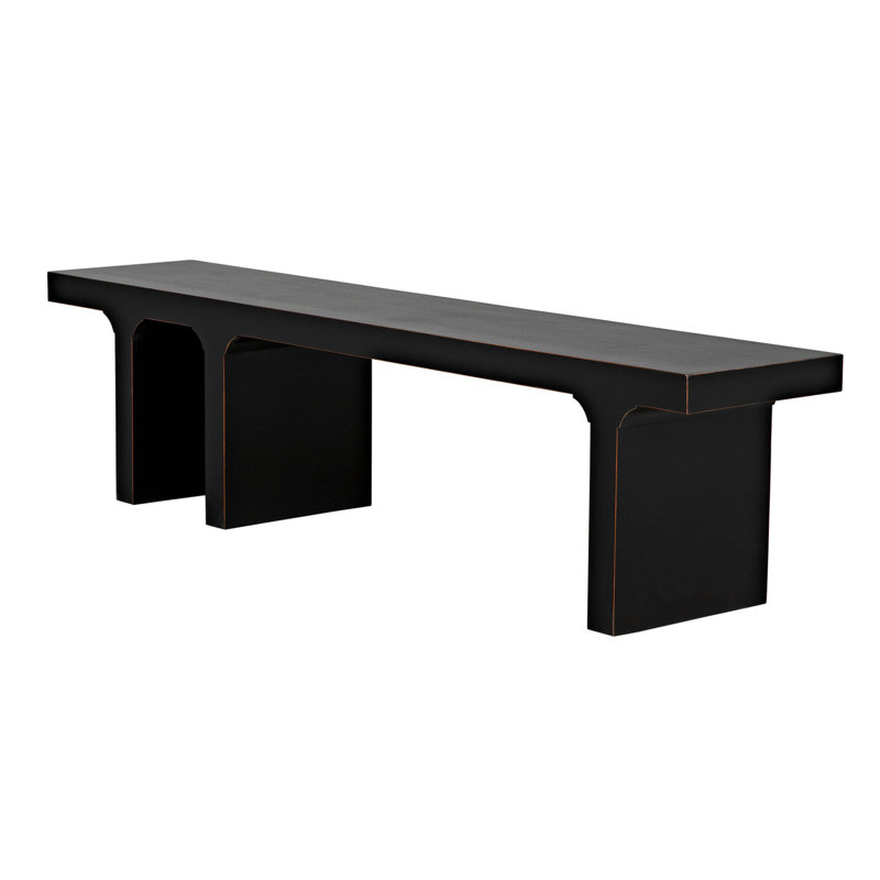 Kir Solid Wood Dining Bench, Black