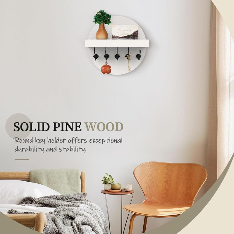 Manufactured Wood Wall Organizer, White