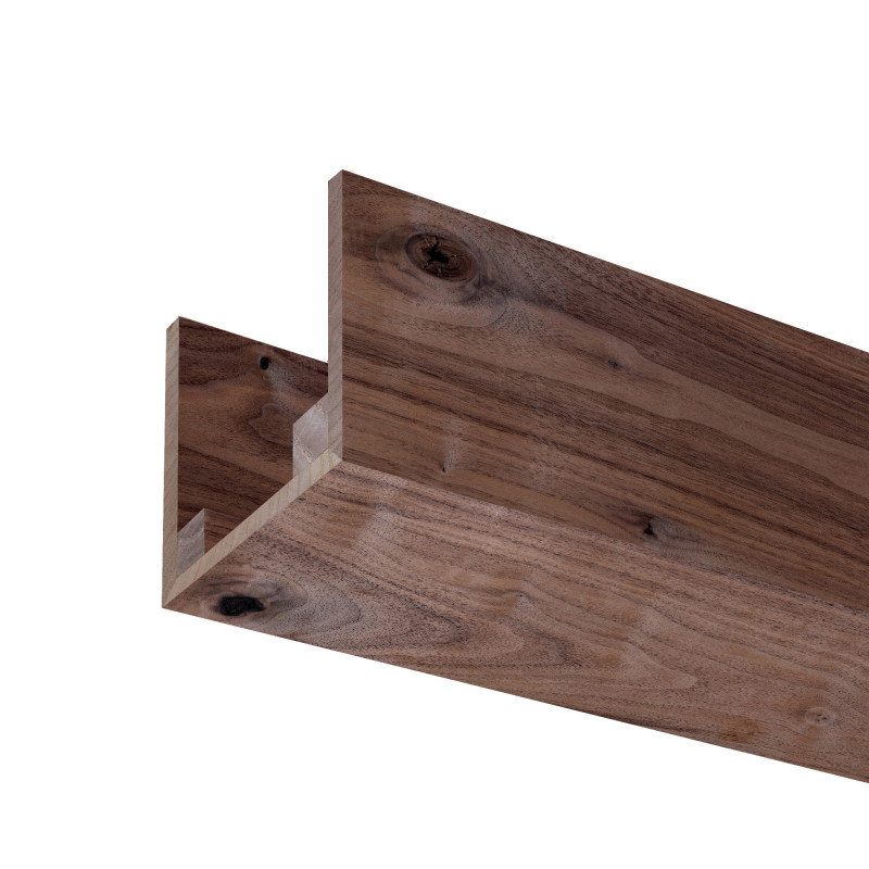 Rustic Walnut Unfinished Wood U-Shaped Decorative Beam