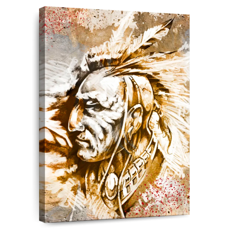 Lelar Native American Warrior, 30" H x 20" W