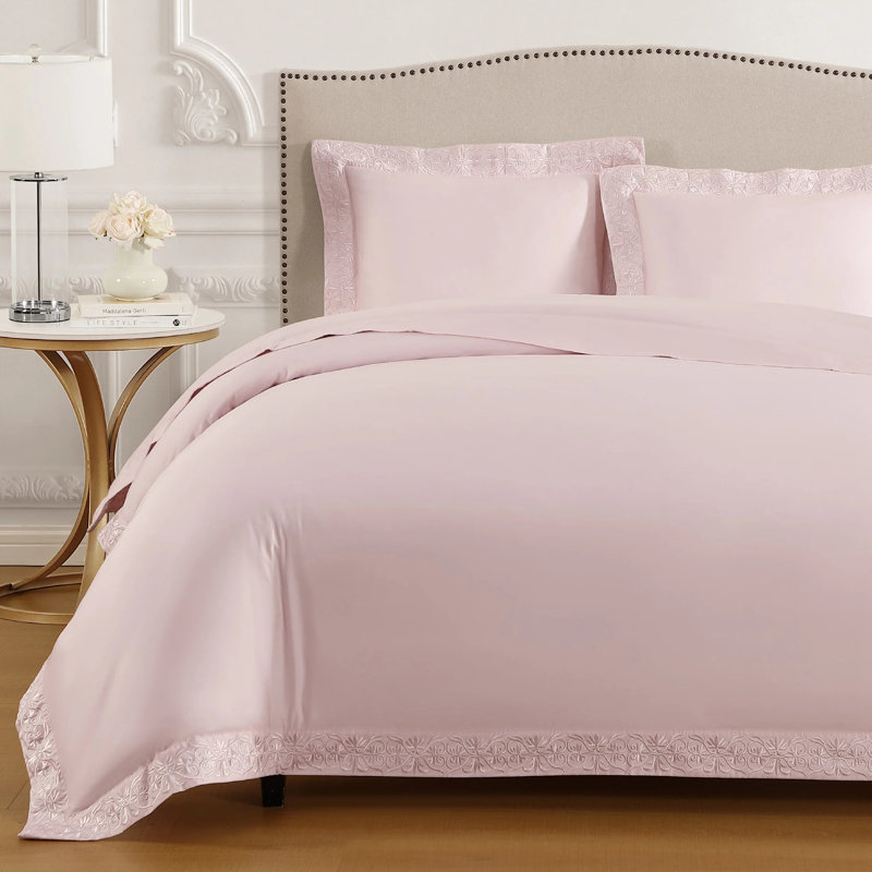 Ariane Duvet Cover Set, King, Pink