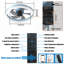 Ventilateurs de plafond avec lumières à DEL à intensité variable, installation intégrée de ventilateurs de plafond minces et modernes (bleu)