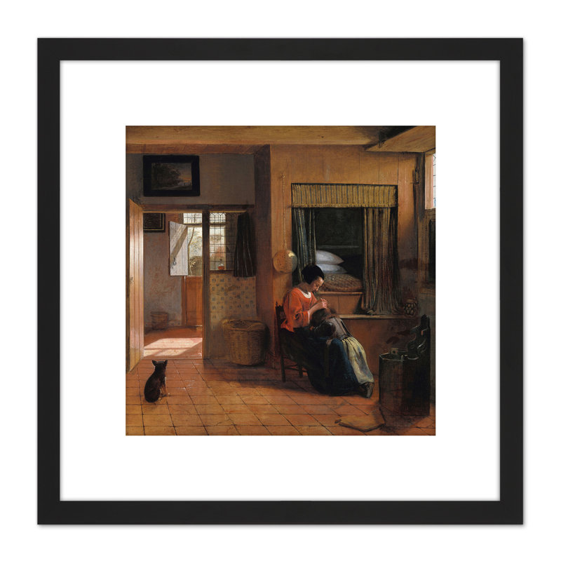 Mother Delousing Her Child'S Hair by Pieter De Hooch - Single Picture Frame Painting