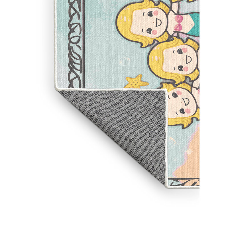 Tapis pour enfants East Urban Home Mermaids, Rectangulaire 3 pi x 5 pi