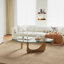Table basse triangulaire en verre avec base en bois massif Table abstraite en verre pour le salon-1684482101-1805751615