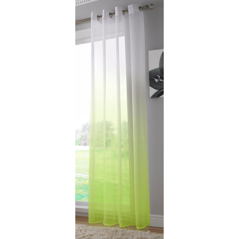 Donley Sheer Curtain Single Panel, Lime