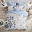 Édredon 8 pièces en coton - édredon bleu très élégant à motif floral