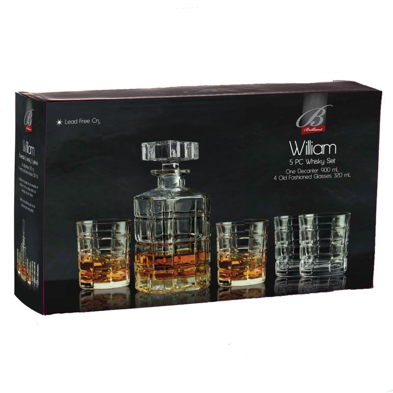 Parc 5 Piece Whiskey Decanter Set