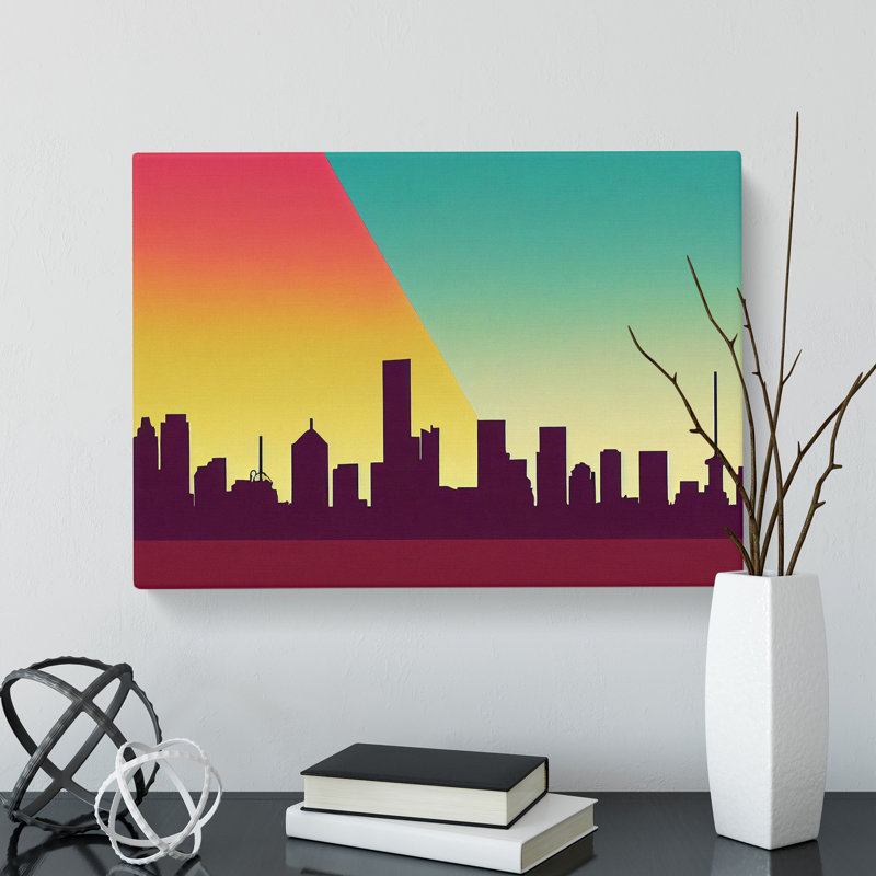 Serene Skyscraper Skyline - Wrapped Canvas, 35cm H x 50cm W x 3cm D