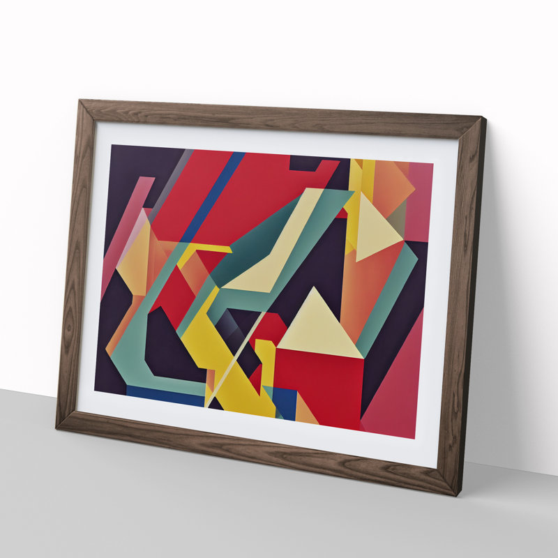 Abstract Shapes Vol.7 - Framed Print, 46cm H x 64cm W x 2cm D, Walnut Framed