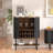 Coffee Bar Cabinet With Storage Glass Holder And Wine Rack-447071786