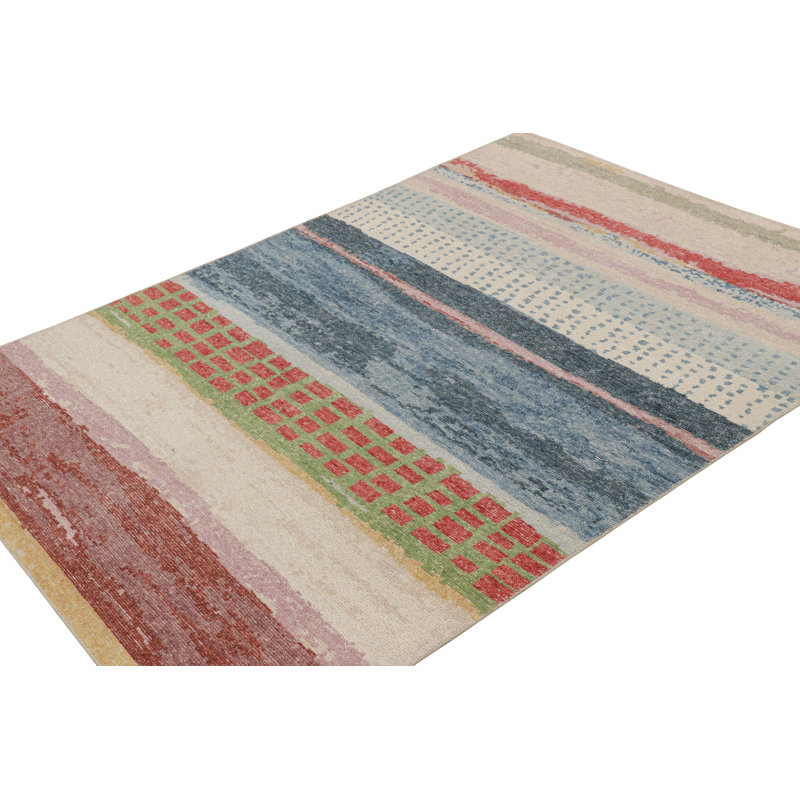 Distressed Homage Abstract Area Rug, Rectangle 10' x 14'