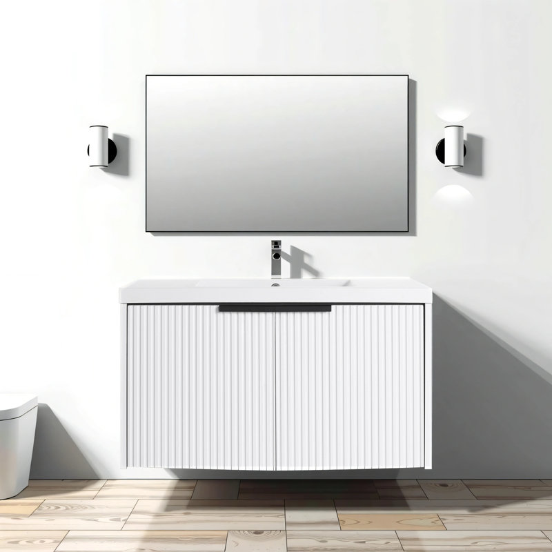 Meuble-lavabo mural 36 po, Blanc