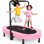 Mini trampoline double pliable 56 "pour enfants, mini rebond avec poignée réglable à 5 niveaux, trampoline parent-enfant pour les enfants adultes, amusant pour l'intérieur / extérieur