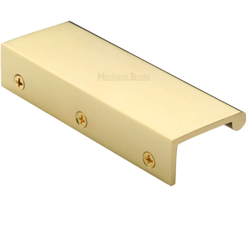 Heritage Brass EPR Edge Pull Cabinet Handle 10cm, Polished Brass